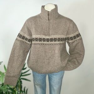 v i n t a g e :: J. Crew Lambswool Nordic Zip Knit Sweater